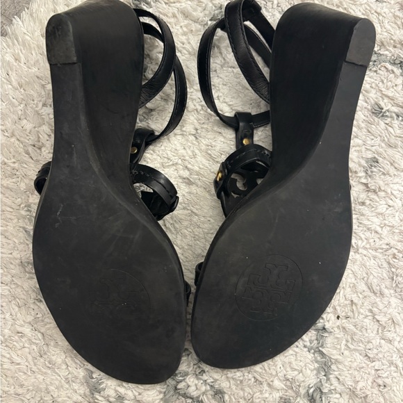 Tory Burch Black Leather Sandals - Picture 4 of 5